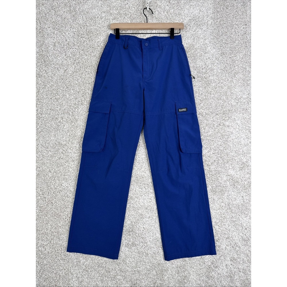 Stussy Cargo Pants Size 5 Polyester Cotton Designer Corp Zipper Pockets and Logo